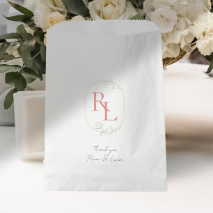 Chic & Elegant Floral Couple Initials Vielen Dank Geschenktütchen