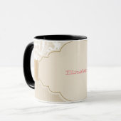 Chic Elegant Floral Damask Rose Tasse (Vorderseite Links)