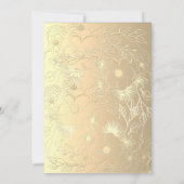 Chic Elegant Floral Gold Wedding Einladung (Rückseite)