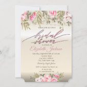 Chic Elegant Floral String Lights Brautparty Einladung (Vorderseite)