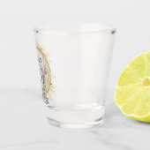 Chic Elegant Floral Wreath Wedding Schnapsglas (Rechts)