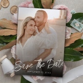 Chic Elegant Foto Vertikale Hochzeit Speichern Sie Einladung