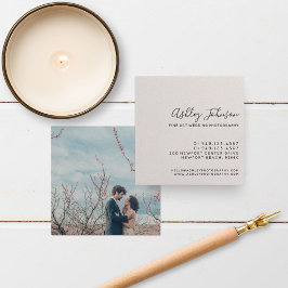 Chic Elegant Fotograf Foto Typografie Blush Quadratische Visitenkarte