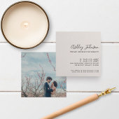 Chic Elegant Fotograf Foto Typografie Blush Quadratische Visitenkarte