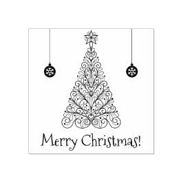 Chic & Elegant Frohe Weihnachten | Weihnachtsbaum Gummistempel