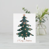 Chic Elegant Frohe Weihnachtsbaum Folien Feiertagspostkarte (Stehend vorne)