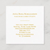 *~* Chic Elegant Girly Gold Lila Marmornägel Quadratische Visitenkarte (Rückseite)