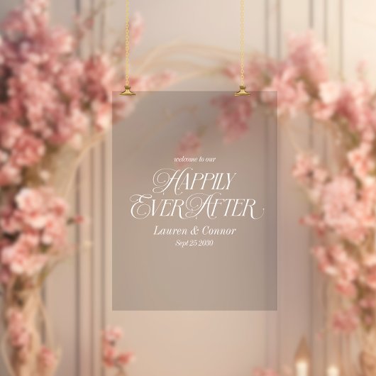 Chic Elegant glücklich immer nach Hochzeit Willkom Acrylschild