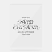Chic Elegant glücklich immer nach Hochzeit Willkom Acrylschild (Vorderseite)