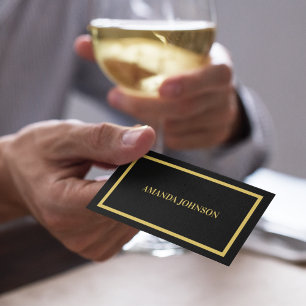Chic Elegant Gold & Black Typografy Beruflich Visitenkarte