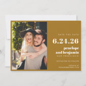 Chic Elegant Gold Bold Geometric Foto Wedding Save The Date (Vorderseite)