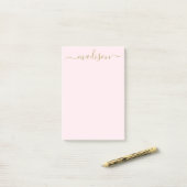 Chic Elegant Gold Calligraphy Script Name Post-it Klebezettel (Auf Schreibtisch)