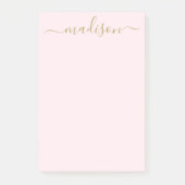 Chic Elegant Gold Calligraphy Script Name Post-it Klebezettel (Vorderseite)