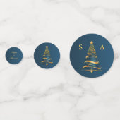 Chic Elegant Gold Christmas Tree Monogram Wedding Konfetti (Vorderseiten)