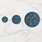 Chic Elegant Gold Christmas Tree Monogram Wedding Konfetti (Rückseiten)