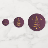 Chic Elegant Gold Christmas Tree Monogram Wedding Konfetti (Vorderseiten)