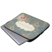 Chic Elegant Gold Damask Rose Laptopschutzhülle (Vorne Knopf)