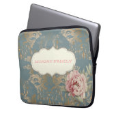 Chic Elegant Gold Damask Rose Laptopschutzhülle (Vorderseite Links)