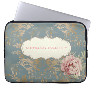 Chic Elegant Gold Damask Rose Laptopschutzhülle