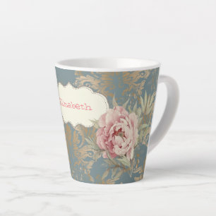 Chic Elegant Gold Damask Rose Milchtasse