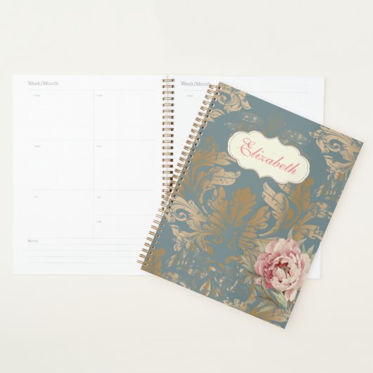 Chic Elegant Gold Damask Rose Planer (Anzeige)