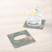 Chic Elegant Gold Damask Rose Rechteckiger Pappuntersetzer (Vor Ort)