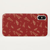 Chic Elegant Gold Foil Blätter Rot Case-Mate iPhone Hülle (Rückseite (Horizontal))