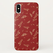 Chic Elegant Gold Foil Blätter Rot Case-Mate iPhone Hülle (Rückseite)