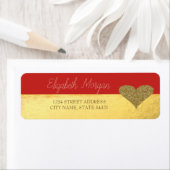 Chic Elegant,Gold,Glitzer-Herzadressen-Label (Insitu)