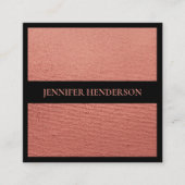 Chic Elegant Gold Pink Texture Berufliches Script Quadratische Visitenkarte (Vorderseite)
