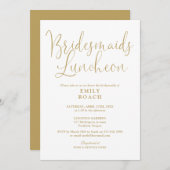 Chic Elegant Gold Script Bridesmaids Einladung (Vorne/Hinten)