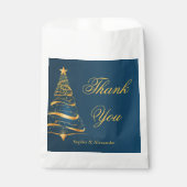 Chic Elegant Gold Weihnachtsbaum Vielen Dank für I Geschenktütchen (Vorderseite)