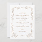 Chic Elegant Gold Weinkultur und Erde Einladung (Vorderseite)