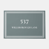 Chic Elegant Gray House Number Street Name Fußmatte (Vorderseite)