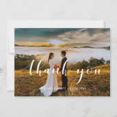 Chic & Elegant Hochzeit Foto Dankeschön Karte (Vorderseite)