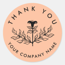 Chic Elegant Lily ORDER THANK YOU CUSTOM Runder Aufkleber