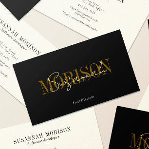 Chic Elegant Luxe Calligraphy Beruflich Visitenkarte