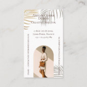 Chic Elegant Luxury Gold Palm Tree Photo Monogram Visitenkarte (Rückseite)