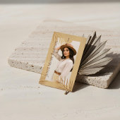 Chic Elegant Luxury Gold Palm Tree Photo Monogram Visitenkarte