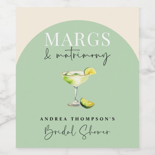 Chic Elegant Margs and Matrimont Brautparty Weinetikett (Einzelnes Label)