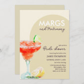 Chic Elegant Margs and Matrimony Brautparty Inv Einladung (Vorne/Hinten)