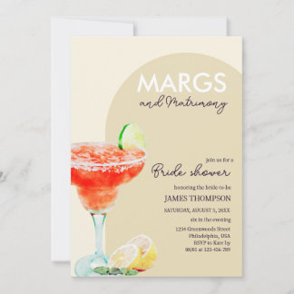 Chic Elegant Margs and Matrimony Brautparty Inv Einladung