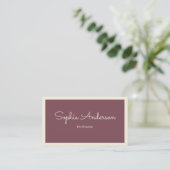 Chic Elegant Mauve & Creme mit QR-Code Visitenkarte (Stehend Vorderseite)
