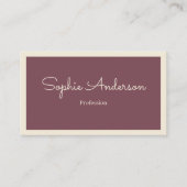 Chic Elegant Mauve & Creme mit QR-Code Visitenkarte (Vorderseite)