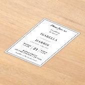 Chic Elegant Memorial Service Design Acryleinladungen (Ablage )