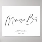 Chic Elegant Minimal Brautparty Mimosa Bar Sign Poster (Vorne)