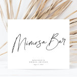Chic Elegant Minimal Brautparty Mimosa Bar Sign Poster<br><div class="desc">Dieses elegante und minimalistische Brautparty-Mimosa-Bar zeichnet sich durch einen klassischen, weißen Hintergrund aus, gepaart mit einer schlichten, eleganten dunkelgrauen Typografie und Kalligrafie. Editieren Sie einfach die Vorlage mit Ihren Informationen und wählen Sie alle Optionen aus. Alle Farben in dieser Vorlage sind anpassbar, auch das Skript. Von modern bis traditionell, ist...</div>