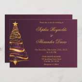 Chic Elegant Minimalistische Weihnachtsbaumhochzei Einladung (Vorne/Hinten)