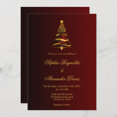 Chic Elegant Minimalistische Weihnachtsbaumhochzei Einladung (Vorne/Hinten)