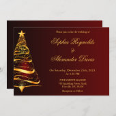 Chic Elegant Minimalistische Weihnachtsbaumhochzei Einladung (Vorne/Hinten)